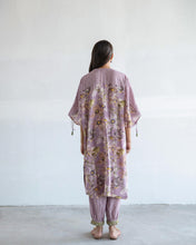 Load image into Gallery viewer, Purple printed Kaftan Kurta & Pants
