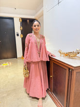 Load image into Gallery viewer, Salmon Pink Peplum & Cropped Skirt