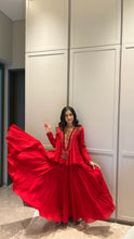 Load image into Gallery viewer, Red Peplum & Cropped Skirt