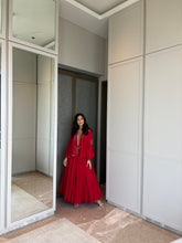 Load image into Gallery viewer, Red Peplum & Cropped Skirt