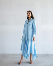 Load image into Gallery viewer, Blue Godet Dress