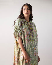 Load image into Gallery viewer, Green printed Kaftan Kurta & Pants