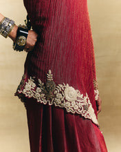 Load image into Gallery viewer, Red one shoulder top with farshi pants