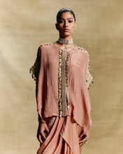 Load image into Gallery viewer, Peach kaftan top & draped skirt