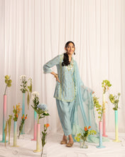 Load image into Gallery viewer, Blue Short kurta + salwar + dupatta