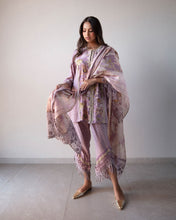 Load image into Gallery viewer, Purple printed Indian set