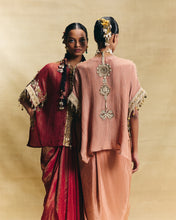 Load image into Gallery viewer, Red kaftan top & draped skirt