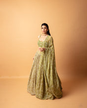 Load image into Gallery viewer, Green Lehenga Set