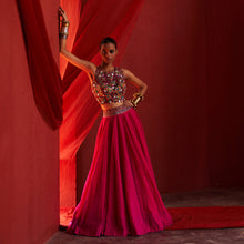 Load image into Gallery viewer, Pink Crop top & Lehenga