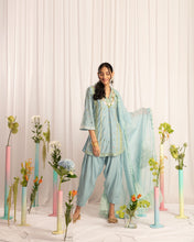 Load image into Gallery viewer, Blue Short kurta + salwar + dupatta