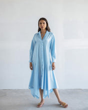 Load image into Gallery viewer, Blue Godet Dress