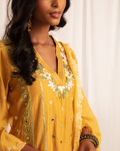 Load image into Gallery viewer, Mustard Short kurta + salwar + dupatta