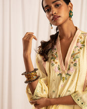 Load image into Gallery viewer, Yellow Short kurta + salwar + dupatta