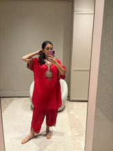 Load image into Gallery viewer, Red Ivory Kaftan Kurta & Salwar