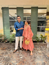 Load image into Gallery viewer, Salmon Pink Peplum & Cropped Skirt