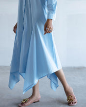 Load image into Gallery viewer, Blue Godet Dress