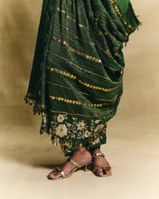 Load image into Gallery viewer, Green waistcoat saree set