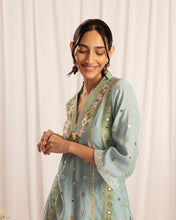 Load image into Gallery viewer, Blue Short kurta + salwar + dupatta