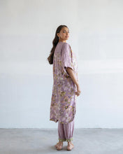 Load image into Gallery viewer, Purple printed Kaftan Kurta & Pants