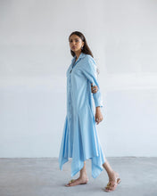 Load image into Gallery viewer, Blue Godet Dress