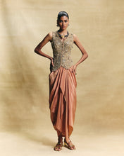 Load image into Gallery viewer, Peach waistcoat & draped skirt
