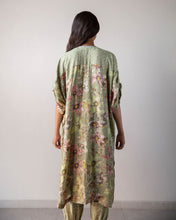 Load image into Gallery viewer, Green printed Kaftan Kurta & Pants