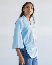 Load image into Gallery viewer, Ice Blue Side Cut-Out Shirt