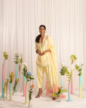 Load image into Gallery viewer, Yellow Short kurta + salwar + dupatta