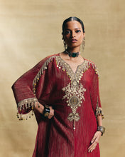 Load image into Gallery viewer, Red Short Kaftan Set