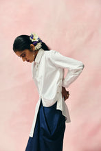 Load image into Gallery viewer, Ivory Appliqué Set With Denim Skirt