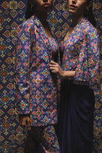 Load image into Gallery viewer, Blue - Draped Skirt + Bustier + Gilet