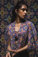 Load image into Gallery viewer, Blue - Draped Skirt + Bustier + Gilet