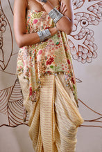 Load image into Gallery viewer, Asymmetrical top + Dhoti pants - Beige