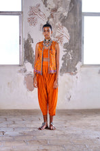 Load image into Gallery viewer, A-line jacket + bustier + cropped salwar - Rust