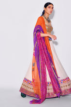Load image into Gallery viewer, Ivory Lehenga + Blouse + Dupatta