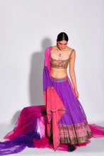 Load image into Gallery viewer, Purple Lehenga + Blouse + Dupatta