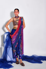 Load image into Gallery viewer, Blue Pant Sari