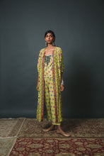 Load image into Gallery viewer, Green Open kaftan Kurta Cape set + Top + Pants