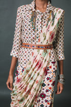 Load image into Gallery viewer, White Shirt + Low crotch pants+ Draped Dupatta