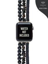Load image into Gallery viewer, Black Beaded Apple Watch Strap

