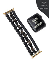 Load image into Gallery viewer, Black Beaded Apple Watch Strap
