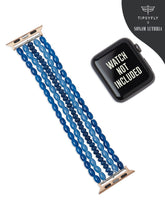 Load image into Gallery viewer, Blue Beaded Apple Watch Strap
