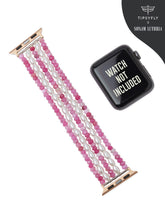 Load image into Gallery viewer, Rice Pearl &amp; Pink beaded Apple Watch Strap
