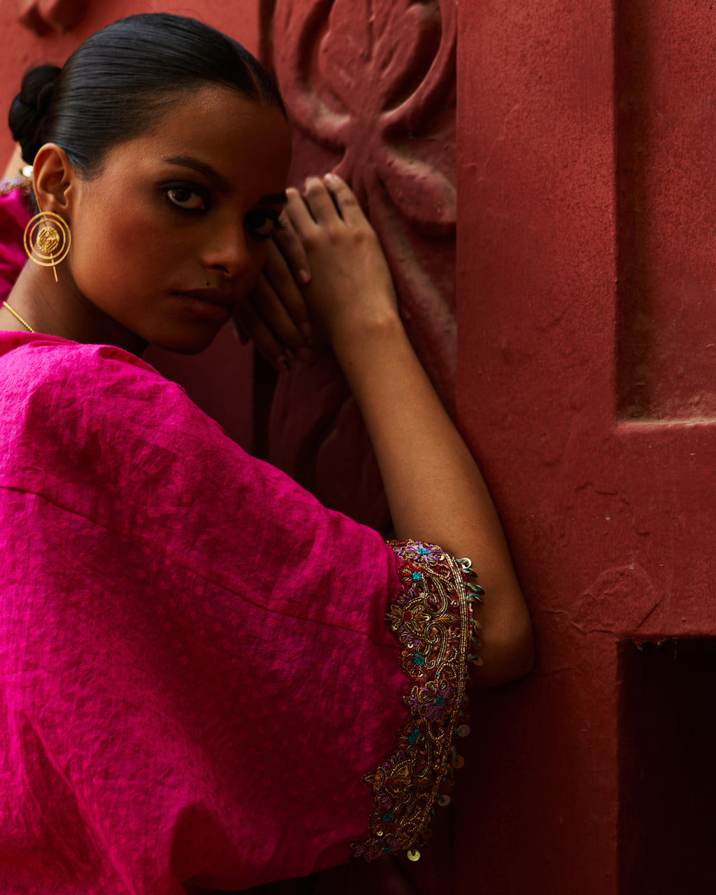 Pink Short Kaftan & Salwar