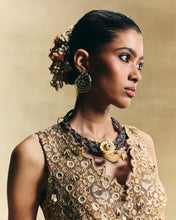 Load image into Gallery viewer, Peach waistcoat &amp; draped skirt
