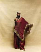 Load image into Gallery viewer, Red one shoulder top with farshi pants
