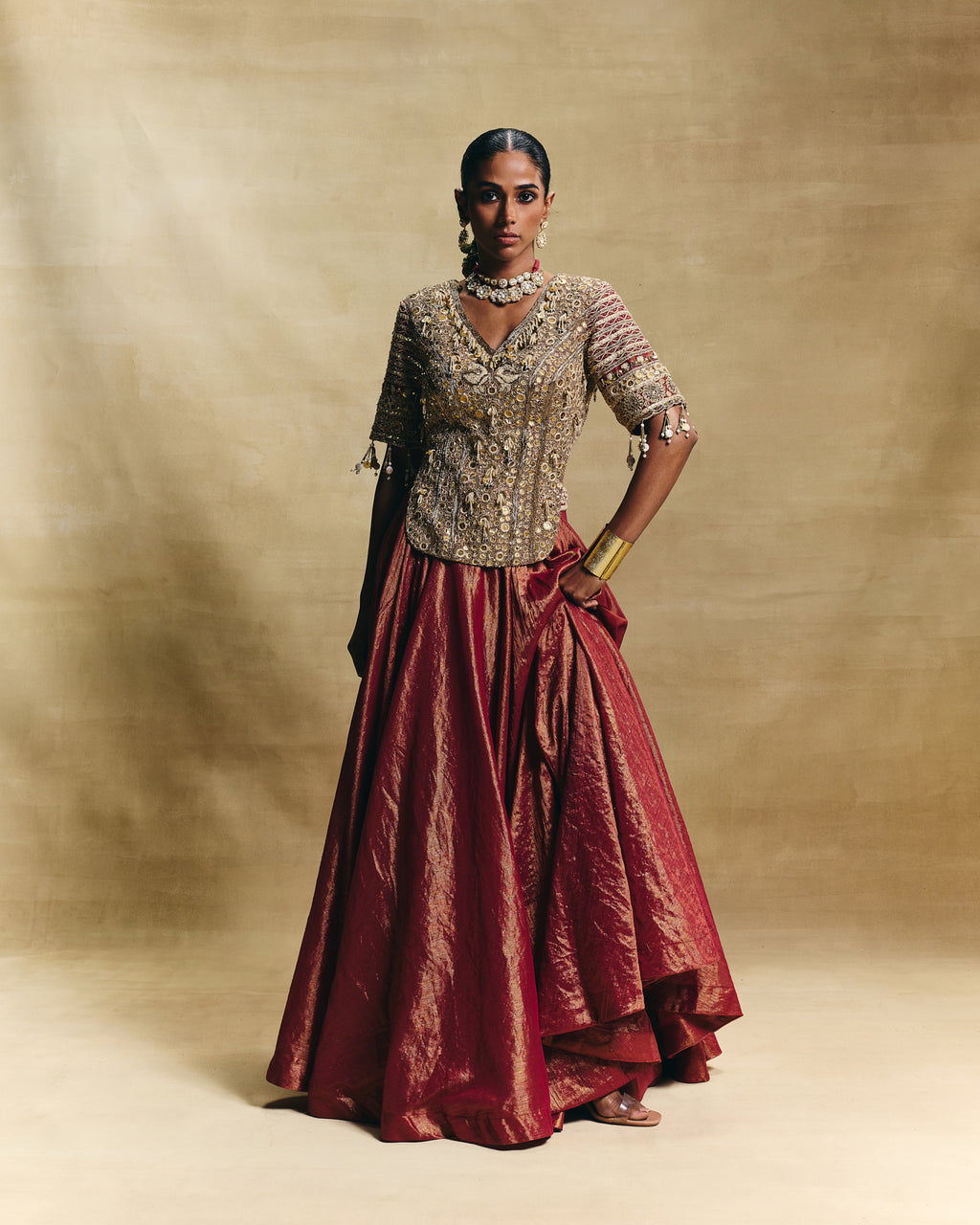 Red lehenga set
