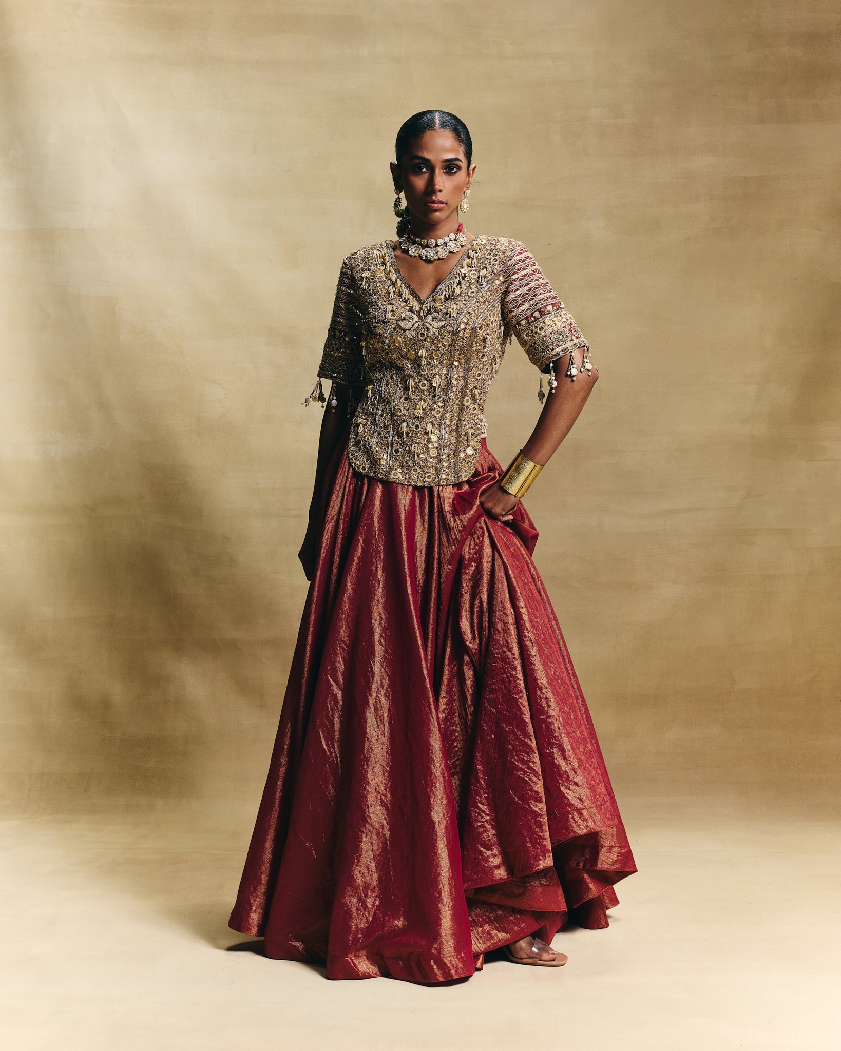 Red lehenga set