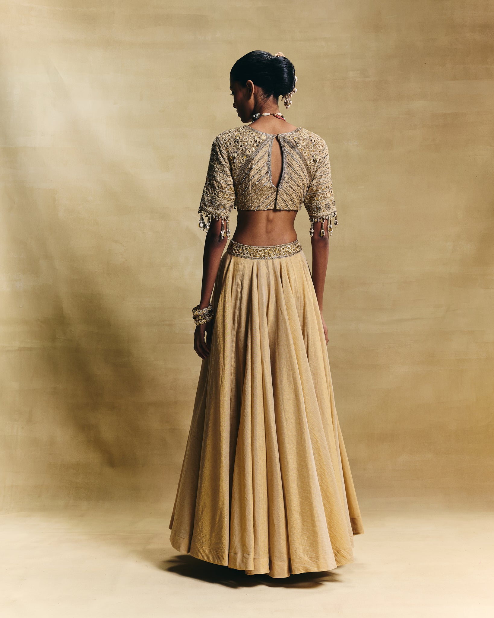 Gold lehenga set