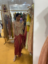 Load image into Gallery viewer, Red waistcoat &amp; draped skirt
